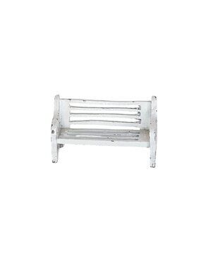 Forma Vitrum White Park Bench Pewter Miniature Vitreville Collection By Bill Job